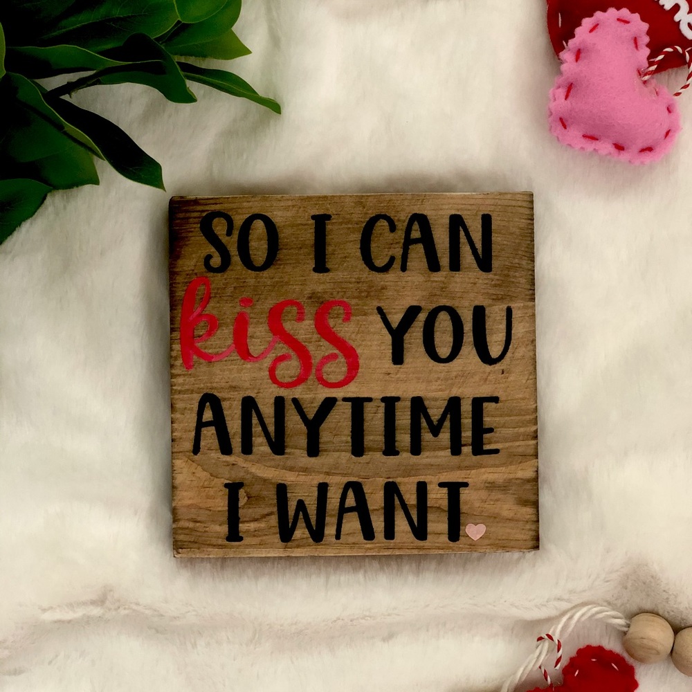 Valentines Decor - Hand Painted 5x5 Sign